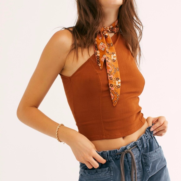 Free People Tops - Free People Caroline One Shoulder Tie Choker Top